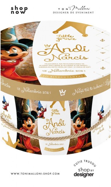 Cutie trusou botez rotunda cu Mickey Mouse Vrajitorul 3